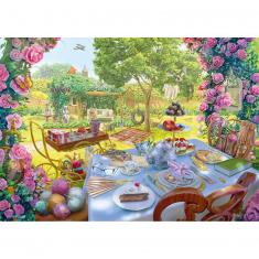 Puzzle mit 1000 Teilen: Geheimes Puzzle: Tee im Garten