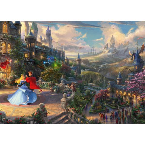 1000 piece puzzle : Thomas Kinkade : Sleeping Beauty Dancing in The Enchanted Light, Disney - Schmidt-57369