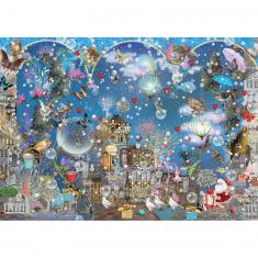 Puzzle de 1000 piezas: cielo azul navideño