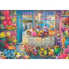 Puzzle 1000 pièces : Magasin de fleurs coloré 