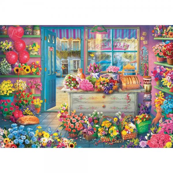 Puzzle 1000 pièces : Magasin de fleurs coloré  - Schmidt-59764