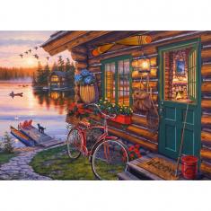 Puzzle 1000 pièces : La cabane au bord du lac