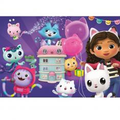 Puzzle 60 pièces : Gabby's Dollhouse - Fête d’anniversaire dans la maison de poupée