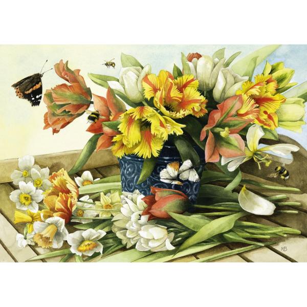 Puzzle 1000 pièces : Fleurs de printemps - Schmidt-59573