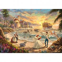 Puzzle 1000 pièces : Disney, La Petite Sirène : Célébration de l'Amour, Thomas Kinkade