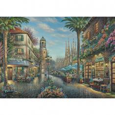 1000 piece puzzle: On the terrace of a Spanish café, Thomas Kinkade