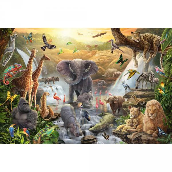 60 piece jigsaw puzzle: Animals in Africa - Schmidt-56454