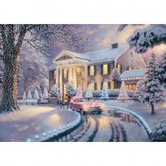Puzzle de 1000 piezas: Graceland® Navidad, Thomas Kinkade