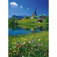Puzzle de 1000 piezas: Inzell, Einsiedlhof e Iglesia de San Nicolás