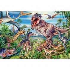 60 pieces jigsaw puzzle: among the dinosaurs