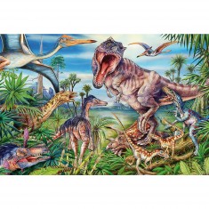 60-teiliges Puzzle: Unter den Dinosauriern