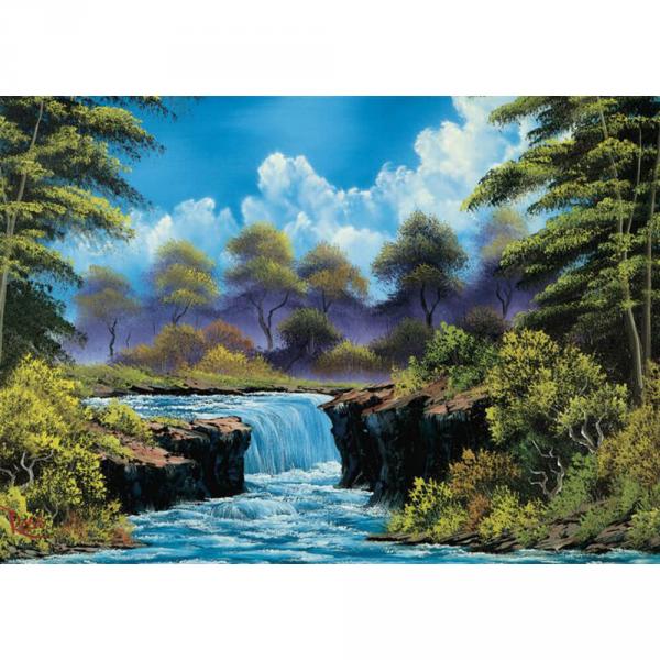 1000 piece puzzle: Bob Ross: Waterfall in the clearing - Schmidt-57538