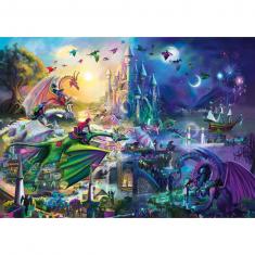 1000 piece puzzle: Nocturnal competition of dragons