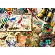 Puzzle 1000 pièces : Sur la table : Observation des oiseaux
