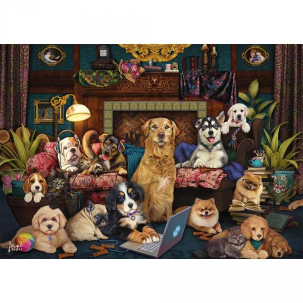 Puzzle 1000 pieces: Colorful evening at the living room - Schmidt-59987