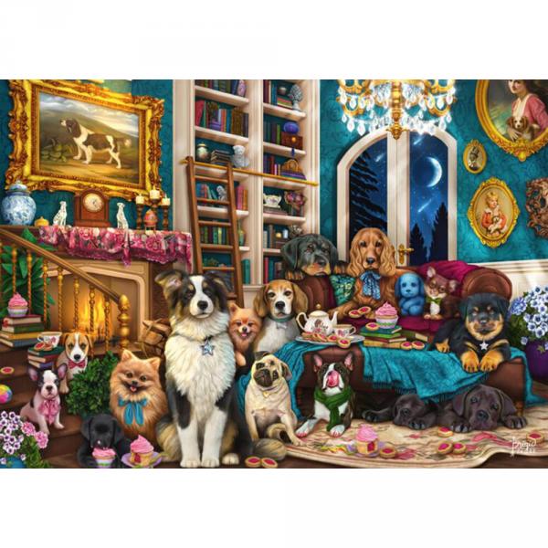 1000 piece jigsaw puzzle: Library party - Schmidt-59988