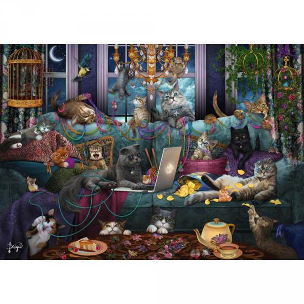 Puzzle de 1000 piezas: Gatos en cuarentena - Schmidt-59989