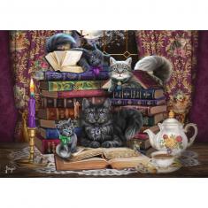 1000 piece jigsaw puzzle: Story time with cats