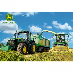 100 pieces puzzle: John Deere Pick-up and chopper tractors