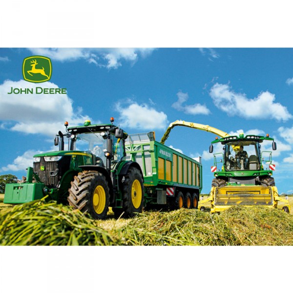 100 pieces puzzle: John Deere Pick-up and chopper tractors - Schmidt-56044