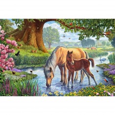 150 piece puzzle: Horses in the stream