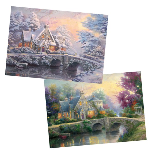 2 X 1000 pieces puzzle: Thomas Kinkade: Lamplight Manor - Schmidt-59468
