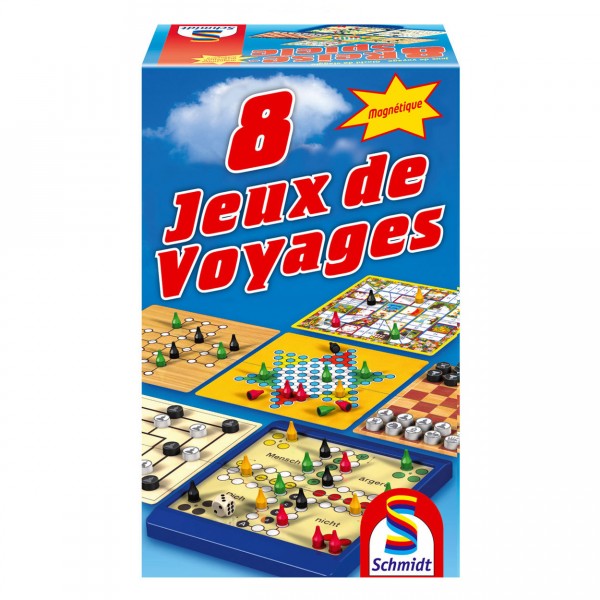 Schmidt Spiele Reise-Spiele - 49102 - Jeu de société - 8 Jeux de Voyage  Magnétique