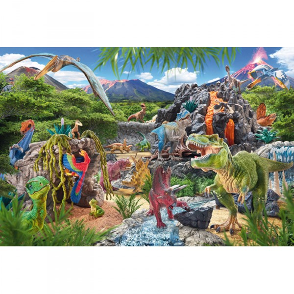 Puzzle de 100 piezas: en el reino de los dinosaurios - Schmidt-56192