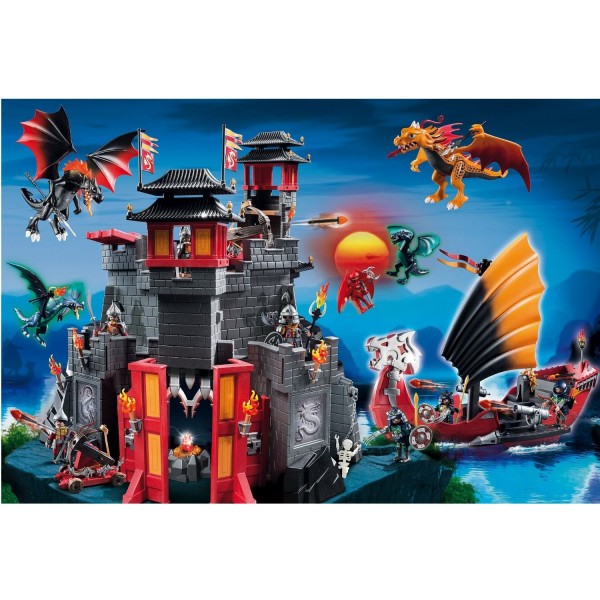 Puzzle 100 pièces : Playmobil : Au pays des dragons - Schmidt-56074