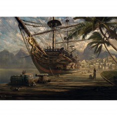 1000 Teile Puzzle: Boot im Hafen