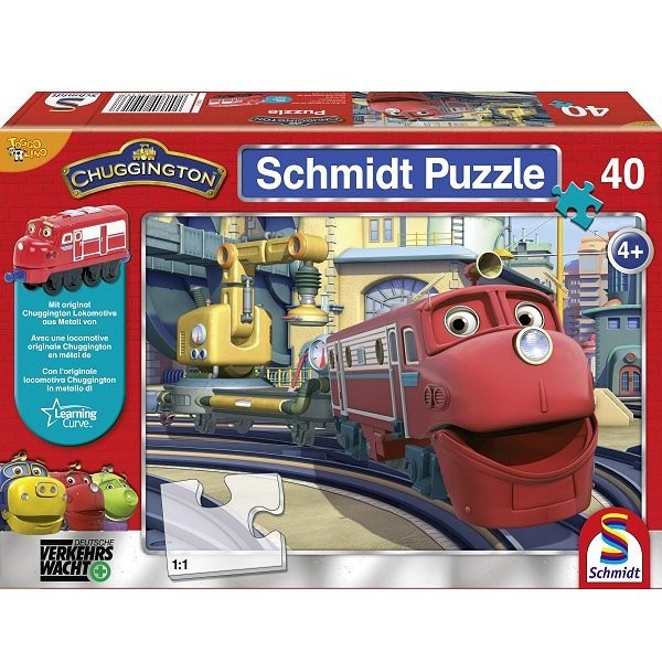 Puzzle 40 pièces - Chuggington : Wilson avec locomotive - Schmidt-55913
