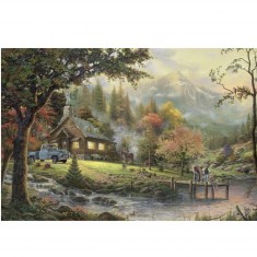 Puzzle 500 Teile Thomas Kinkade: Am Rande des Wassers