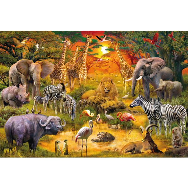 Puzzle de 150 piezas: animales africanos - Schmidt-56195