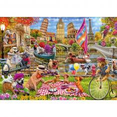 Puzzle mit 1000 Teilen: Hunde unterwegs