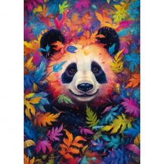 1000 Teile Puzzle: Der Panda im Regenbogenwald