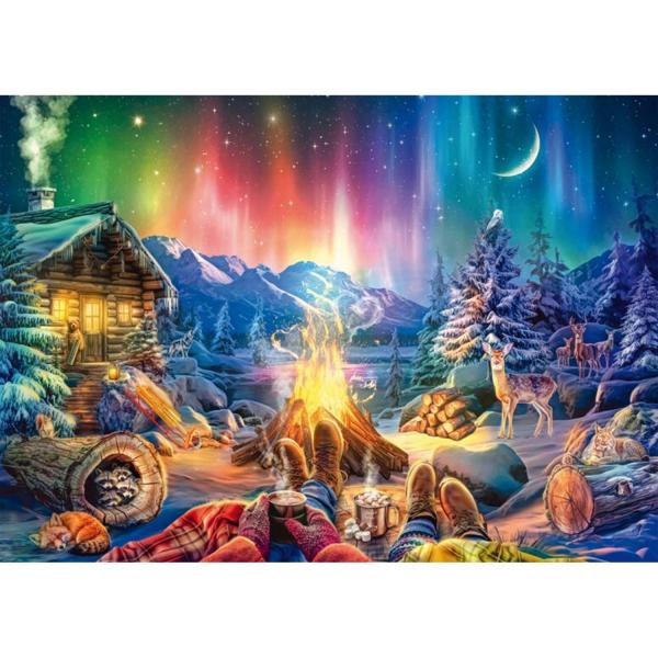 Puzzle 1000 pièces : Feu de camp sous les étoiles  - Schmidt-59787