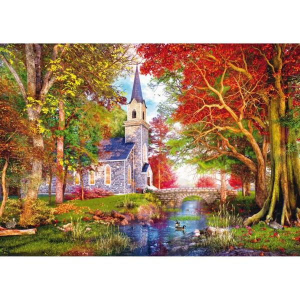 1000 Teile Puzzle: Die Kapelle im Herbstwald - Schmidt-59788