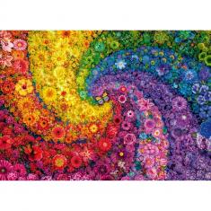 Puzzle 2000 pièces : Tourbillon de fleurs multicolores