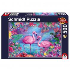 500 pieces puzzle: Flamingos