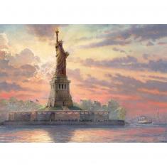 1000 pieces phosphorescent puzzle: The Statue of Liberty at dusk