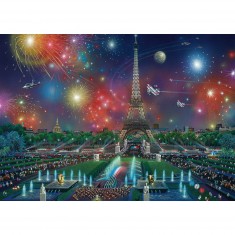Puzzle 1000 pièces : Feu d'artifice sur la Tour Eiffel