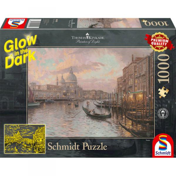 1000 piece jigsaw puzzle: Glow in the Dark: In the streets of Venice - Schmidt-59499