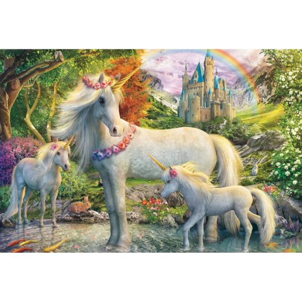 Puzzle 200 pièces : La licorne et ses poulains - Schmidt-56540