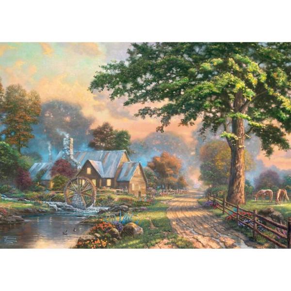 1000 piece Wooden Puzzle: The Old Watermill - Thomas Kinkade - Schmidt-59797