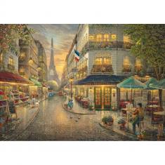 1000 Teile Holzpuzzle: Malerisches Paris - Thomas Kinkade