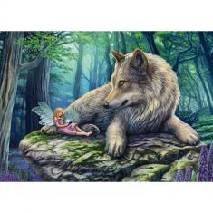 Puzzle 500 pièces : La fée et son loup 