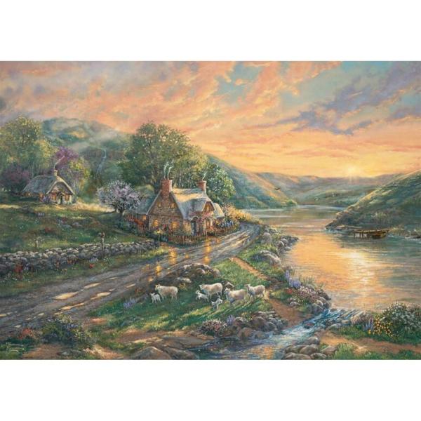 1000 piece Puzzle: Dawn at Emerald Valley - Thomas Kinkade - Schmidt-59774