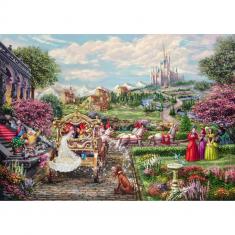 1000 piece Puzzle: Disney Cinderella Happily Ever After - Thomas Kinkade