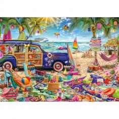 Puzzle 1000 pièces : Une plage haute en couleur