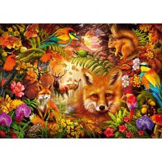 Puzzle 1000 pieces : Feathers, fur and flowers